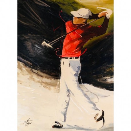 PALMIERI Antonio le golfeur en blanc et polo rouge