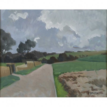 CIEL NUAGEUX, Huile sur panneau, PERADON Pierre-Edmond (1893 - 1981)