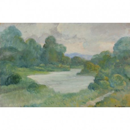 ETANG DANS LES MARAIS, Huile sur panneau, PERADON Pierre-Edmond (1893 - 1981)