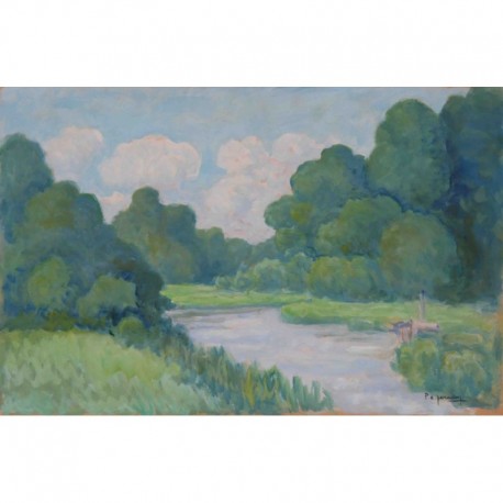 LA SEULLES AU MOULIN DE GRAYE, Huile sur panneau, PERADON Pierre-Edmond (1893 - 1981)