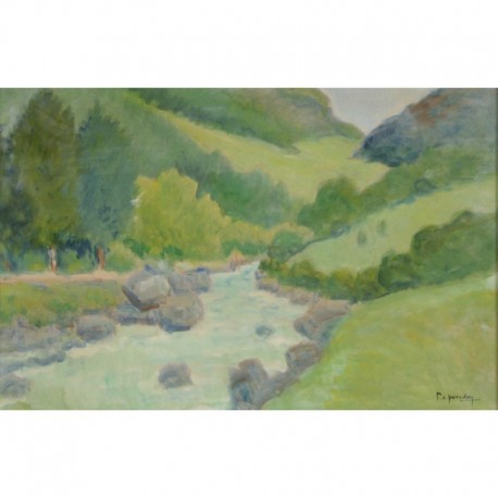 LE TORRENT DANS LE QUEYRAS, Huile sur panneau, PERADON Pierre-Edmond (1893 - 1981)