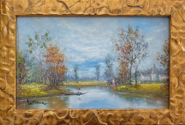 LEFRANC Louis paysage au cours d'eau