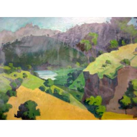 MONTAGNES VERDOYANTES - PERADON Pierre-Edmond (1893 - 1981) - Huile sur panneau