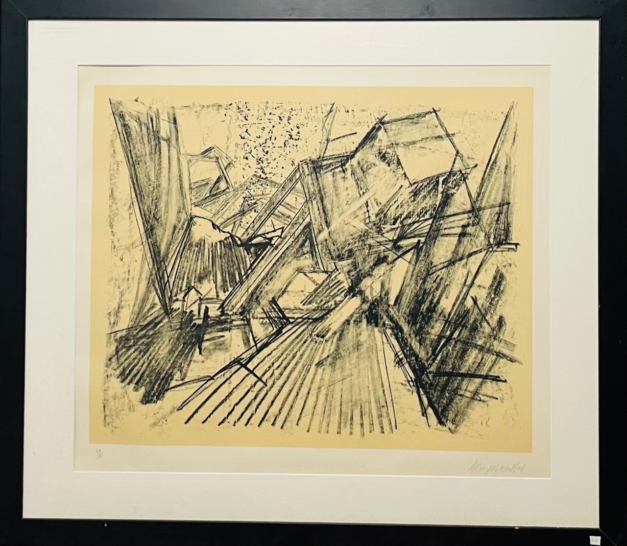 COMPOSITION AU NOIR - LE YAOUANC Alain (1940 - ) - Lithographie