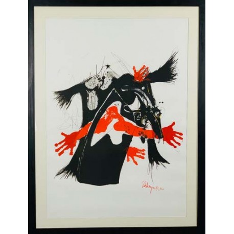 L OISEAU NOIR - REBEYROLLE Paul (1926 - 2005) - Lithographie