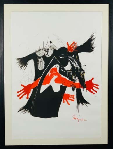 L OISEAU NOIR - REBEYROLLE Paul (1926 - 2005) - Lithographie