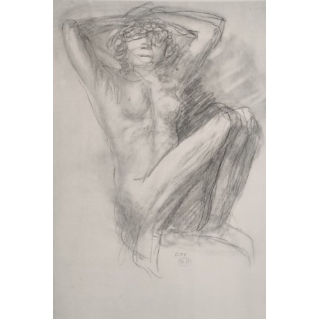 NU BRAS LEVES - RODIN Auguste (d'après) (1840 - 1917) - Héliogravure