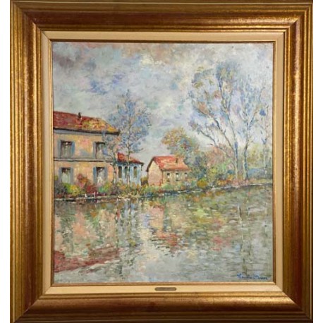 ENGHIEN PETIT LAC - STENN Henri (1903 - 1993) - Huile sur panneau