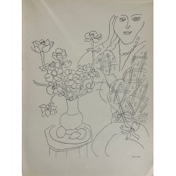 FEMME AU VASE DE FLEURS